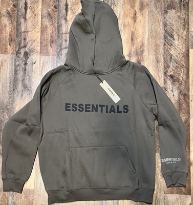 Men s size medium grey/olive green essentials hoodie