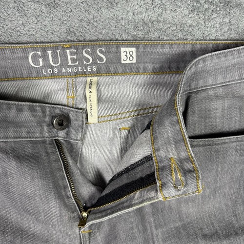 Guess Lincoln Jeans 38x30 Premium Slim Straight Y2K Grunge Vintage 90s Raw Wash - Picture 7 of 15