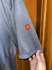McDONALD  S Company employee blue Heather 1/4 Zip size Large GENUINE Emblem