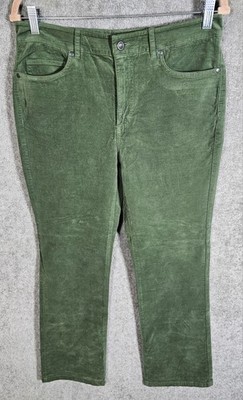 J Mclaughlin Velvet Barely Boot Jeans Womens Sz 8 Green Stretch Mid Rise Pockets