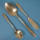 1847 Rogers Bros Silverplate 3 Pcs DAFFODIL Tablespoon Sugar Spoon Butter Knife