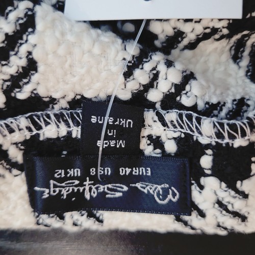 BNWT NEW MISS SELFRIDGE 12 MINI SKIRT BLACK WHITE CHECK BOUCLE MONO B67 - Picture 8 of 10