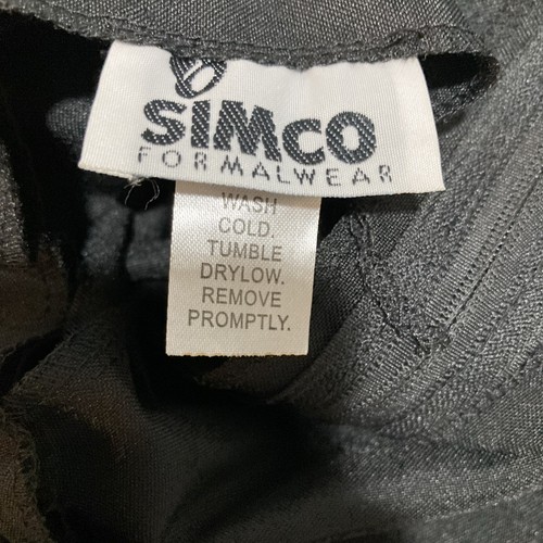 Vestido Simco Formal Talla 4 Negro Sin Mangas Cremallera Trasera Largo - Imagen 5 de 6