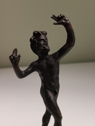 Figurine en Bronze Faune dansant -Pompéi  reproduction Sculpture Italienne 15 cm - Imagen 17 de 20
