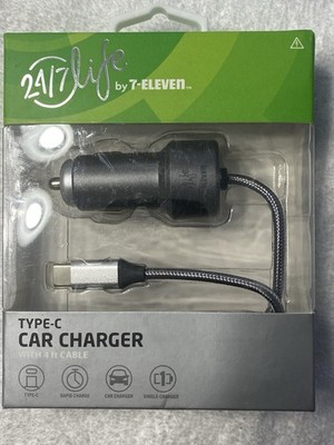   Type-C Car Charger With 4 Ft Cable 24/7 Life  7-Eleven Rapid Charge Durable