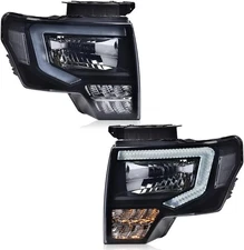 LED DRL Headlight Assembly Compatible with Ford F150 2009-2014 Headlamps ...