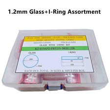 36Set 1.2mm Thick Flat Round Mineral Watch Glass With Waterproof Ring Assortment