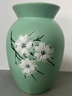 McCoy Spring Wood Dogwood Flower Mint Green 9 ¾” T Pottery Vase Vintage