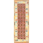 2'8"x8'1" Colorful Afghan Kilim 100% Wool Rug Flat Weave Hand Woven Runner 1927 