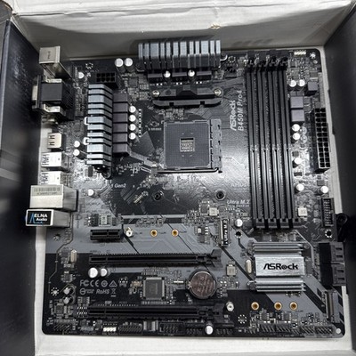 ASROCK B450M PRO4 R2.0 Socket AM4/ AMD B450/ DDR4/Micro ATX Motherboard UNTESTED