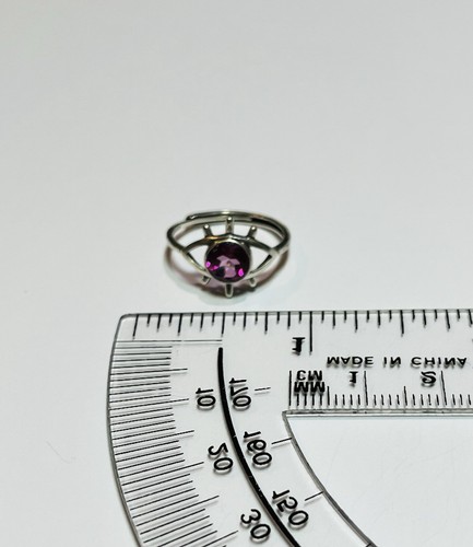 925 Sterling Silver Natural Pink Topaz Evil Eye Ring - Picture 11 of 12