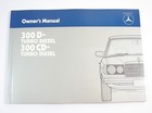 1985 Mercedes Benz 300D- 300CD- Turbo Diesel OM617 Owners Operator Manual 3.0L
