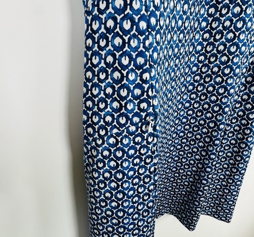 L.L. Bean Geometric Print Zip Pocket Midi Fitness Tee Dress Blue Women's Size S - Picture 3 of 11
