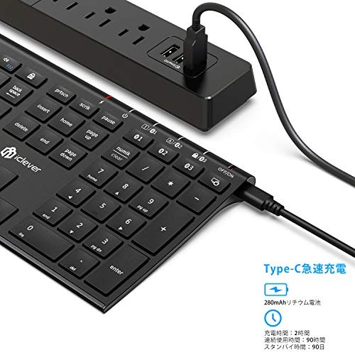 iClever Bluetooth Keyboard, Japanese JIS Layout, Supports 3 Simultaneous - Picture 7 of 8