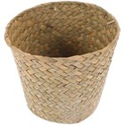 Wicker Waste Basket Seaweed Woven Garbage Natural Trash