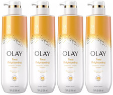Olay Tone Brightening w/Vitamin C Serum Natural Skin Tone Body Wash, 20oz-4 Pack