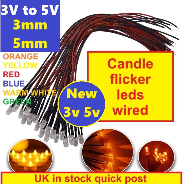 NEW! flicker candle leds 3v 5v