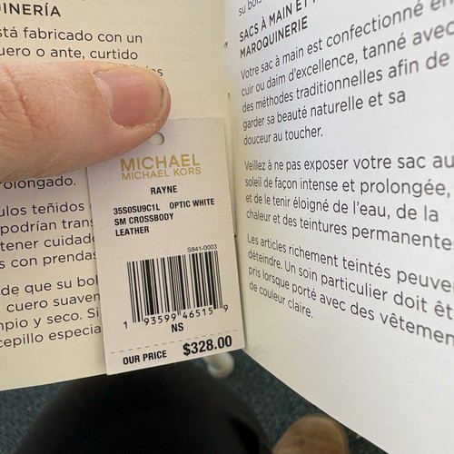 Neu mit Etikett Michael Kors Rayne kleine Umhängetasche Leder klassische Optik weiß RNL - Bild 11 von 11