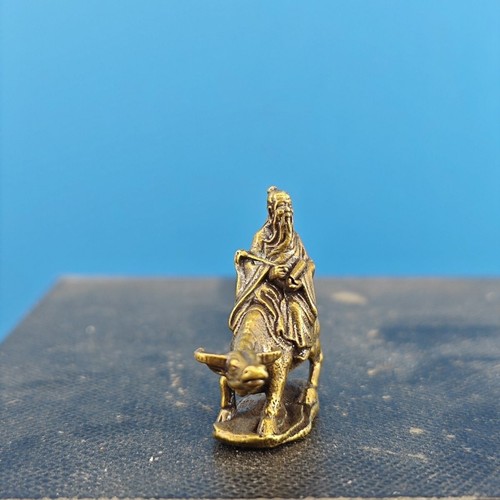 Estatuilla de buey de montar Laozi de latón miniatura taoísta para decoración de jardín de rocalla de bonsái - Imagen 7 de 11