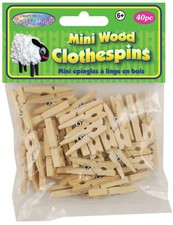 Krafty Kids Mini Wood Clothespins-Natural 1.1875" 40/Pkg - CW602