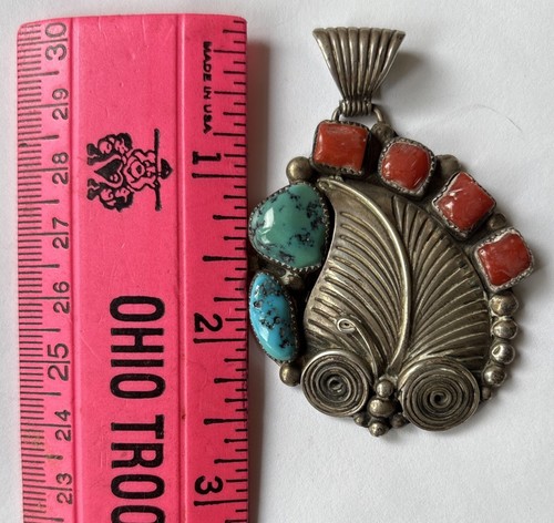 Colgante Navajo Jim Yazzie Turquesa Vintage Plata de Ley - Imagen 5 de 6