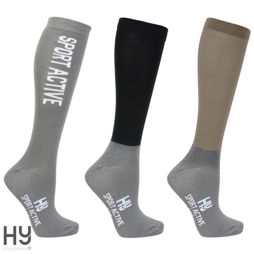 DESERT SAND Riding Socks (3 Pack) by Hy Sport Active Moisture Wicking  Size 4-8 - Picture 1 of 10