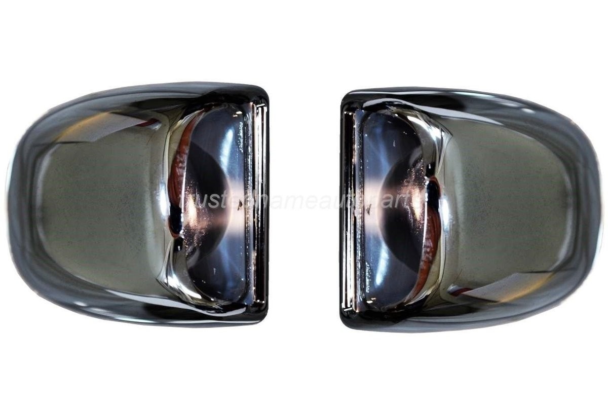 fits 2001 to 2010 GMC Sierra 1500 License Plate Lamp Lens Chrome Pair