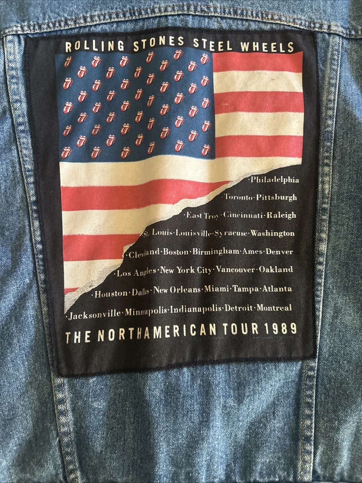 Chaqueta vaquera vintage grande The Rolling Stones 1989, Steel Wheels Tour Foto 4 de 4