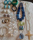 Vintage Retro Modern New Mixed Lot 14 Plastic Lucite Acrylic Costume Jewelry