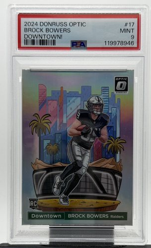 Brock Bowers 2024 Donruss Optic Downtown  (RC) PSA 9 SSP  #17 - Picture 3 of 4