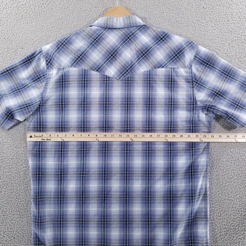 Pendleton Pearl Snap Shirt Mens Large Blue Plaid Western Cowboy Casual Country - Picture 5 of 10