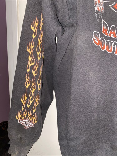 Vintage Harley Davidson Flame Hoodie Black Hills Sturgis SD 2000 2XL Full Zip - Bild 5 von 15