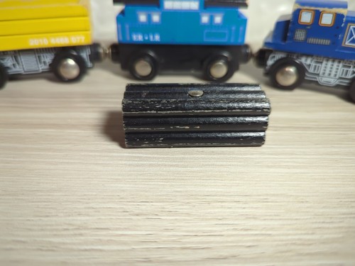 Toys R' Us Wooden Train BLUE CABOOSE & 2 CARGO CARS works w/Thomas Tank, Brio + - Picture 7 of 17