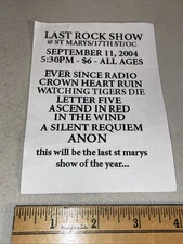 Ever Since Radio Rock Show Band Flyer St Marys Ocean City Maryland Vintage Punk
