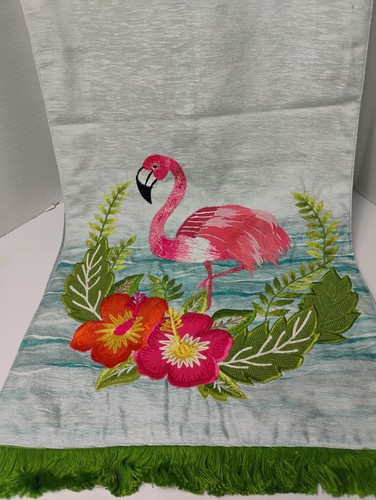 Cynthia Rowley Flamingo Ende Hicole Hiller / 2 strukturierte Tischläufer 16 "X 72" - Bild 2 von 11