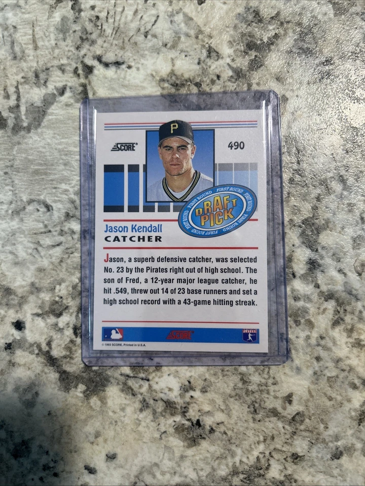 1993 Score Jason Kendall #490 (RC) Pittsburgh Pirates - Image 2 of 2