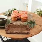 1Pc Fruit Bread Basket Rattan Woven Basket Retro Rattan Basket (Light Brown)