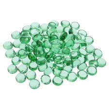 100Pcs Flat Glass Marbles, Mini Glass Gems Marble Beads, Green 12-14mm