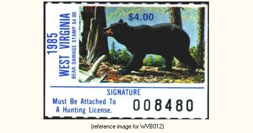 D2K West Virginia Bear Damage 'DS' 1985 $4.00 - Picture 1 of 1