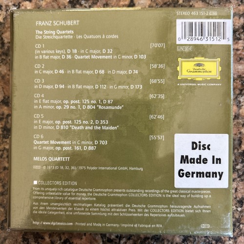 Schubert String Quartets Melos Quartett Collectors Edition 6 CD Set Brand New - Picture 2 of 2