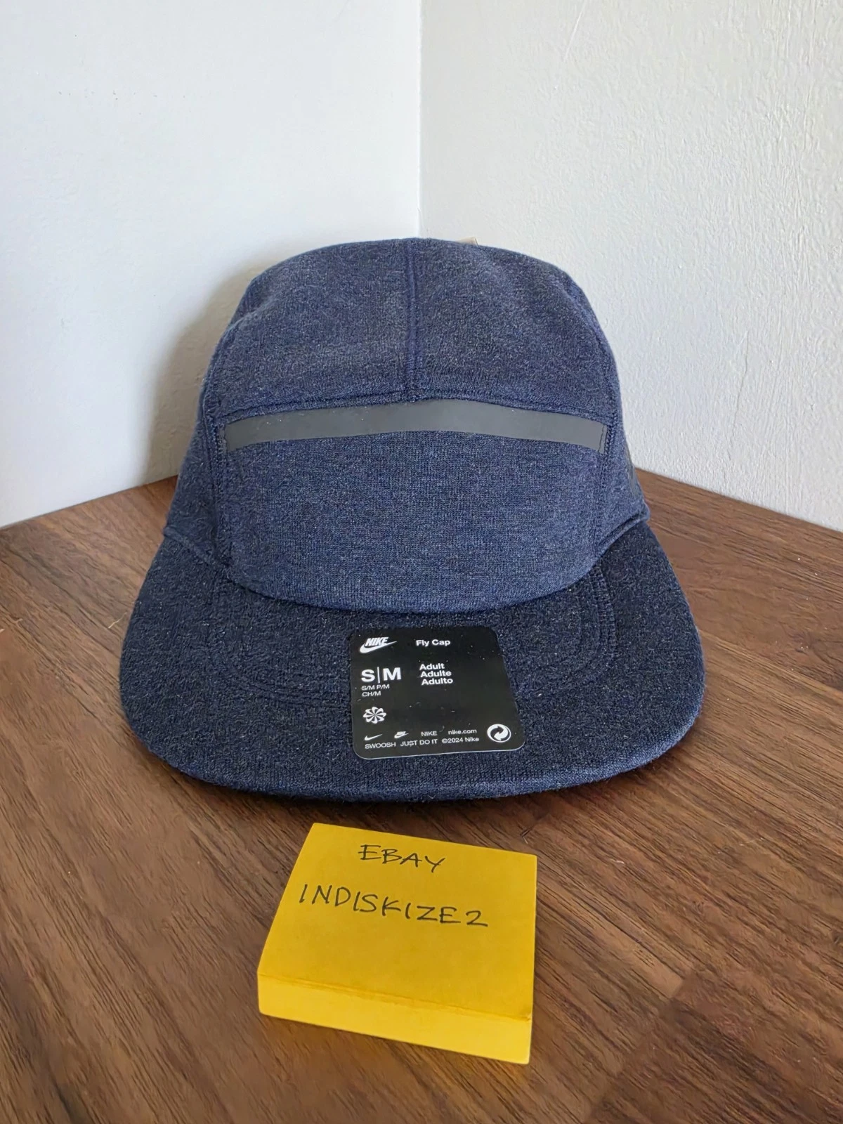 Nike Fly Cap 5 Panel Camp S/M Hat AW84 Strapback Navy Black Tech Fleece NEW