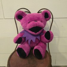Vintage Grateful Dead Bear Plush Magenta Articulated Steven Smith stuffed 12"