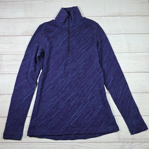 ICEBREAKER 260 Vertex Merino Women 100% Wool Longsleeve Half Zip Top Purple Sz M - Picture 1 of 8