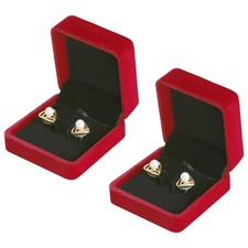 2 Classic Velvet Jewelry Earring Gift Boxes for Studs and Necklaces