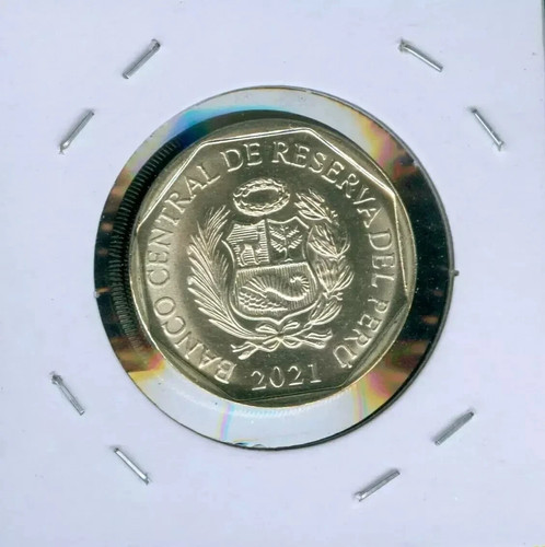 2021 PERU 1 SOL "PAVON" BU UNCIRCULATED COIN #I - Picture 2 of 2