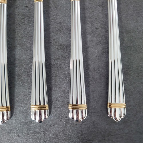 Christofle Aria Goldring Cake Fork 6pcs Silverplate Excellent - Picture 14 of 20