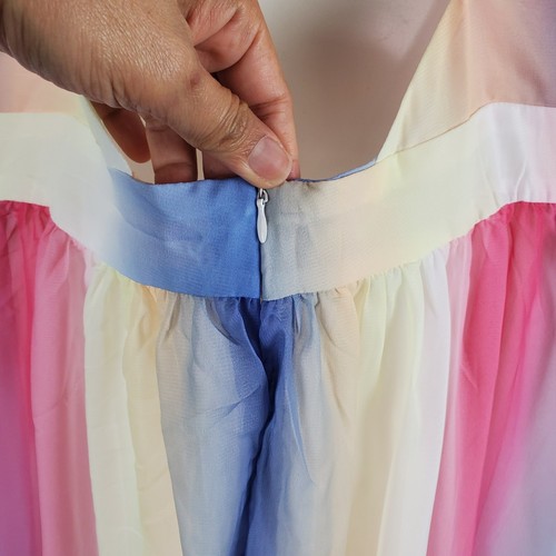 Cupshe Rainbow Maxi Plunge Dress Sz M Fairycore NWT Whimsical Festival Vacation - Picture 6 of 10