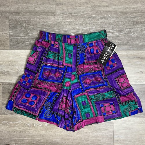Vintage Petite Ms Choice California Shorts Size Lrg Multicolor Paperbag Pull-Up - Picture 2 of 5