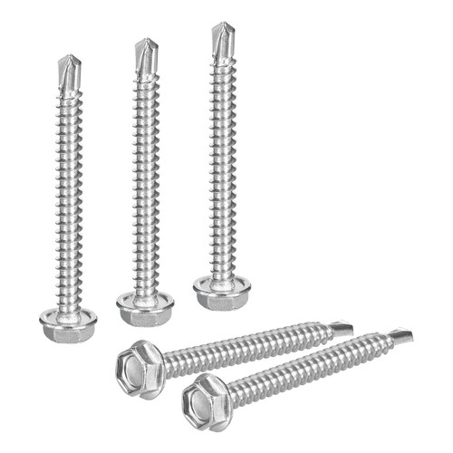 50Pcs #10 x 2" Self Drilling Screws, Stainless Steel Self Tapping Screws