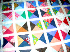 QUILT Hand Stitched 85" x 79" Colorful, Plain Backing